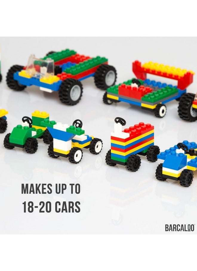 Barcaloo Barcaloo 400 Piece Wheels and Axles Sets, Building Bricks Car Parts and Pieces Kit - Car Building Set with Wheels, Axles & Windshields and Bonus Bricks  - Image 3