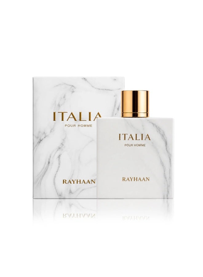 ريحان  عطر ايطاليا للرجال من ريهان 100 مل، عطر فاخر للرجال، تصميم رخامي وابيض، عطر فاخر - عطر ريحان ايطاليا للرجال، عطر ماء 100 مل - Image 2