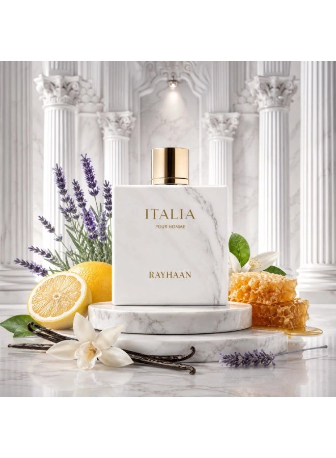 ريحان  عطر ايطاليا للرجال من ريهان 100 مل، عطر فاخر للرجال، تصميم رخامي وابيض، عطر فاخر - عطر ريحان ايطاليا للرجال، عطر ماء 100 مل - Image 5