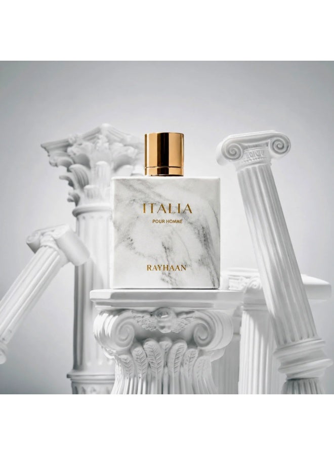 ريحان  عطر ايطاليا للرجال من ريهان 100 مل، عطر فاخر للرجال، تصميم رخامي وابيض، عطر فاخر - عطر ريحان ايطاليا للرجال، عطر ماء 100 مل - Image 3