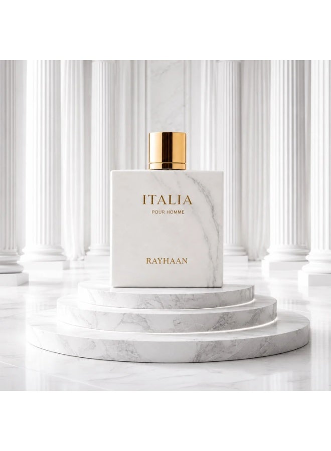 ريحان  عطر ايطاليا للرجال من ريهان 100 مل، عطر فاخر للرجال، تصميم رخامي وابيض، عطر فاخر - عطر ريحان ايطاليا للرجال، عطر ماء 100 مل - Image 4