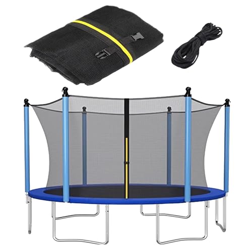 ECYITISY Trampoline Safety Net 6FT 8FT 10FT 12FT 14FT 15FT 16FT Round Trampoline Replacement Net for 6/8/12 Straight Poles UV-Resistant Kides Jumping Safety Enclosures NetingBlack,10FT-8Poles - Image 1