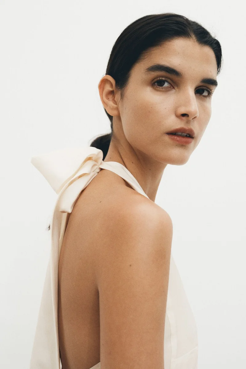 Asymmetric halterneck dress