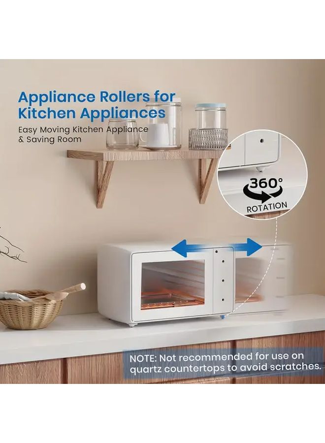 10 قطع من عجلات الكاستر ذاتية اللاصق دوارة 360 درجة، عجلات صغيرة متعددة الاستخدام، متينة من مادة ABS - Image 4