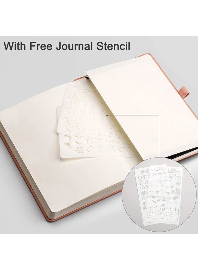 EMSHOI Bullet Dotted Leather Journal Notebook - 256 Pages A5,120gsm, Pink - Image 5