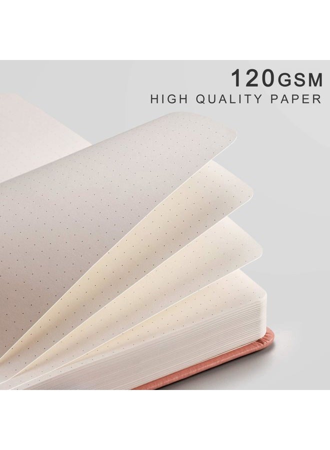EMSHOI Bullet Dotted Leather Journal Notebook - 256 Pages A5,120gsm, Pink - Image 3