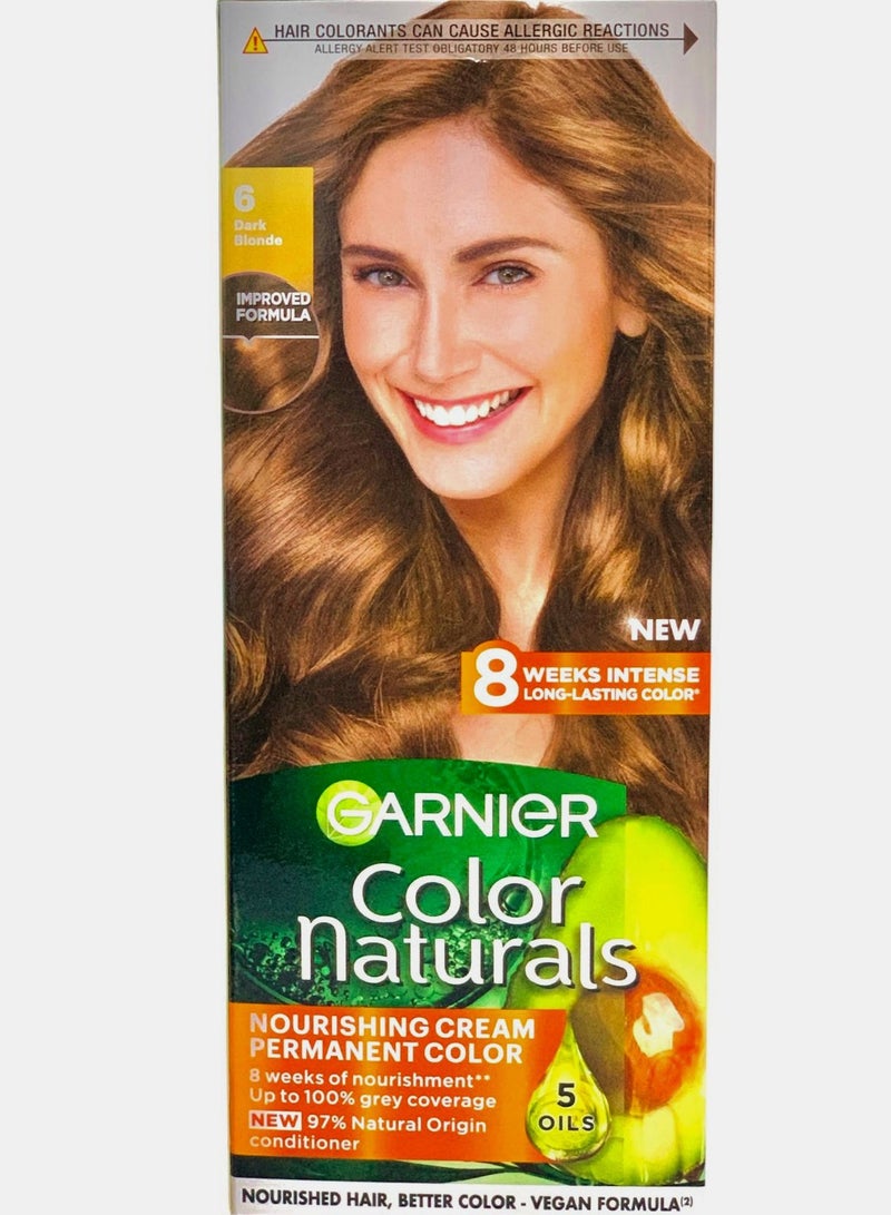غارنييه كولور ناتشرلز صبغة شعر  الدائمة - 6 أشقر غامق 112 مل - Image 1