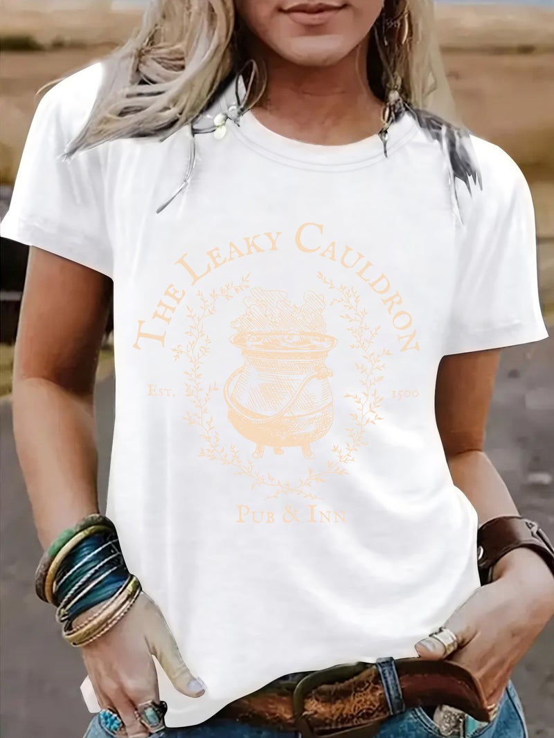 Independent Station Summer Letter Printing Round Neck Pullover Short-Sleeved Women'S T-Shirt - Image 1
