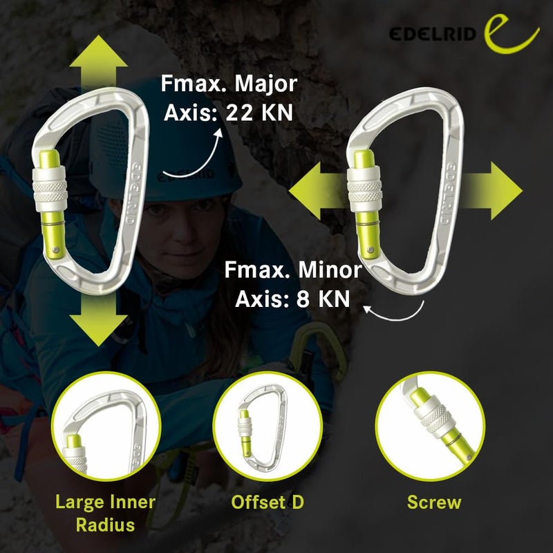 EDELRID Pure Screw 23KN Carabiner II Lightweight and Sturdy for Climbing & Fall Arrest Systems II Weight - 46 G (CE 0082) - Image 3