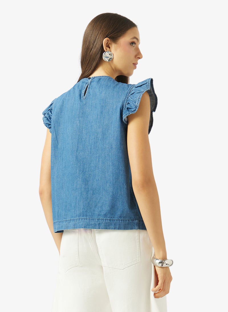 ONLY Sleeveless Denim Top - Image 2