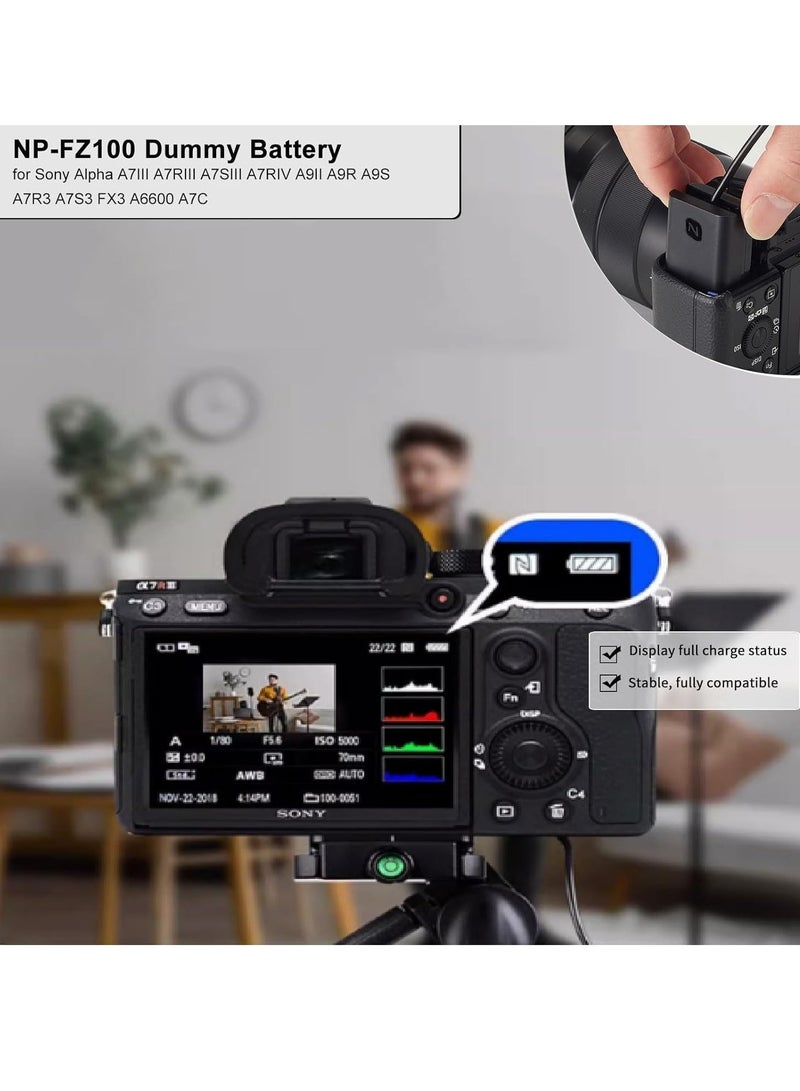 JAJEEK NP-FZ100 AC Power Supply Adapter & BC-QZ1 Battery Charger Kit for Sony Alpha A6600, FX3, A7C, A1, A7 III, A7 IV, A7R III, A7R IV, A7S III, A9, A9 II, A9R, A9S – Continuous Power & Efficient Charging Solution for Sony Cameras - Image 2