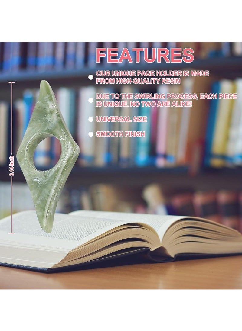 Oasisgalore 2PCS Thumb Page Holder for Reading, Book Accessories for Hands-Free Reading (Pink and Olive Green)  - Image 2