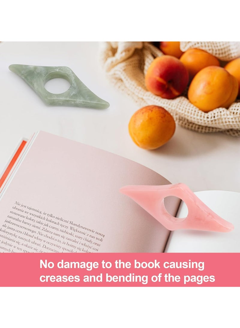 Oasisgalore 2PCS Thumb Page Holder for Reading, Book Accessories for Hands-Free Reading (Pink and Olive Green)  - Image 3