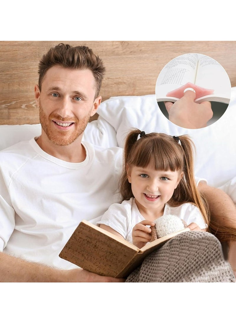 2PCS Thumb Page Holder for Reading, Book Accessories for Hands-Free Reading (Pink and Olive Green)