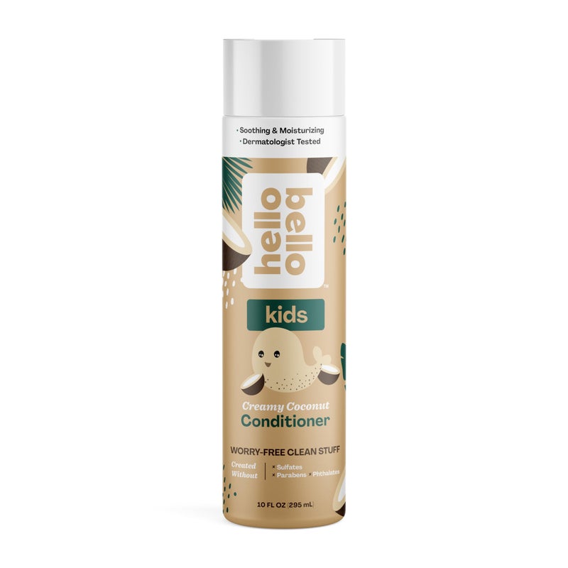 Hello Bello Kids Conditioner, Gentle Hypoallergenic Tear-Free Formula, Vegan and Cruelty-Free, Creamy Coconut Scented, 10 fl oz - Image 1