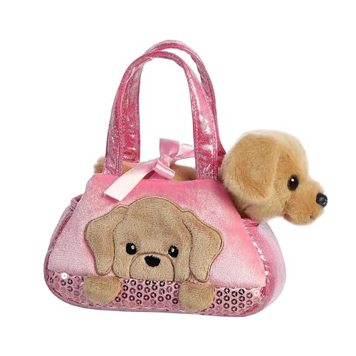 Aurora Fashionable Fancy Pals PeekABoo Lab Stuffed Animal Plush with Stylish Purse for Dress Up Fun Perfect for Kids 3 Years Costumes and Birthdays Brown 7 Inches - Image 5