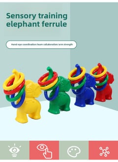 Generic Elephant Ring Ring Concentration Early Education Children's Educational System Training Equipment Sports Ring Home Game Toys-Color:Turtle Ring Blue 1 Turtle +4 Rings  - Image 4