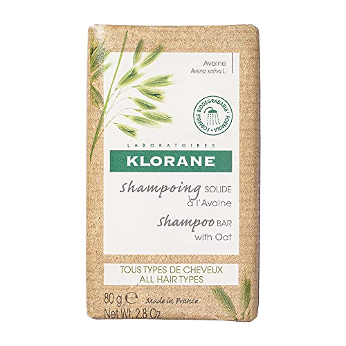 Klorane Klorane Ultra-Gentle Shampoo Bar with Oat Milk, Paraben, Preservative and Sulfate Free, Hypoallergenic, Eco-friendly, Biodegradable, Vegan, Dermatologist and Pediatric Tested