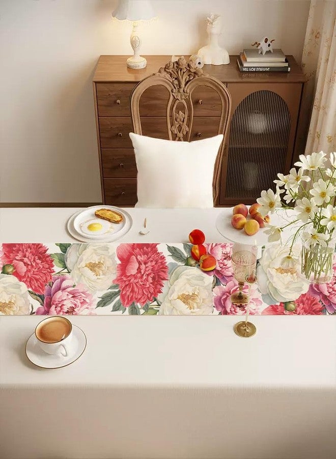 WRAPAHOLIC Floral Table Runner - 13 x 72 Inch - Farmhouse Indoor Kitchen Anniversary Wedding Dining Table Decoration for Home Party - Image 4