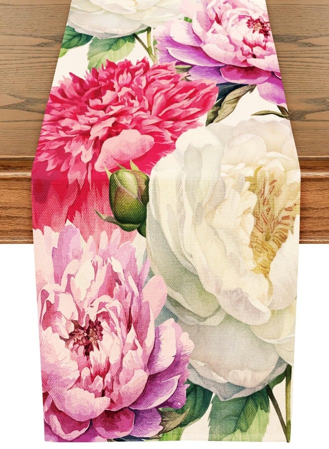 WRAPAHOLIC Floral Table Runner - 13 x 72 Inch - Farmhouse Indoor Kitchen Anniversary Wedding Dining Table Decoration for Home Party - Image 1
