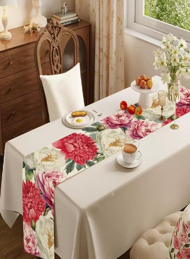 WRAPAHOLIC Floral Table Runner - 13 x 72 Inch - Farmhouse Indoor Kitchen Anniversary Wedding Dining Table Decoration for Home Party - Image 3