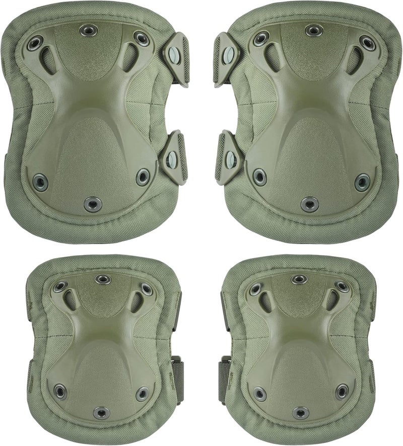 ACTIONUNION Professional Tactical Combat Knee and Elbow Protective Pads Sets Advanced Tactical Gear Set for Airsoft Paintball Hunting Army Skate Outdoor Sports… - Image 1