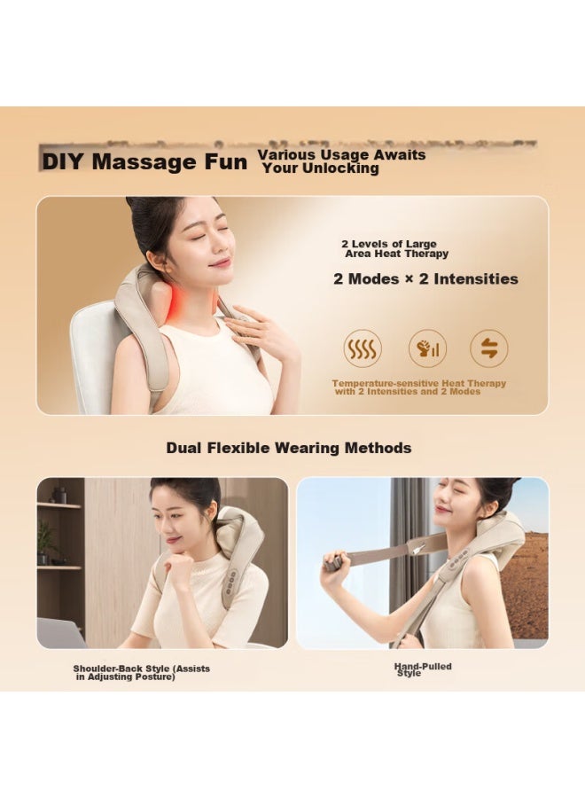 OGAWA Aojiahua Neck Massager, Home-use Shoulder And Neck Massager, Multi-position Massager, Trapezius Kneading Device, Gift For Elders, Boyfriends, And Girlfriends, Neck Massager, Coral Pink And Blue  - Image 3