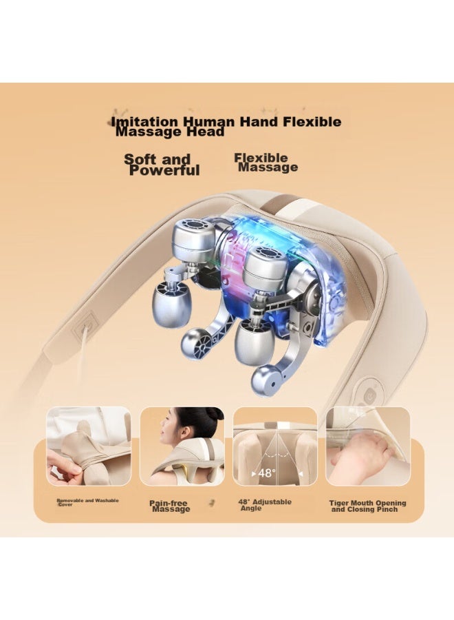 OGAWA Aojiahua Neck Massager, Home-use Shoulder And Neck Massager, Multi-position Massager, Trapezius Kneading Device, Gift For Elders, Boyfriends, And Girlfriends, Neck Massager, Coral Pink And Blue  - Image 2