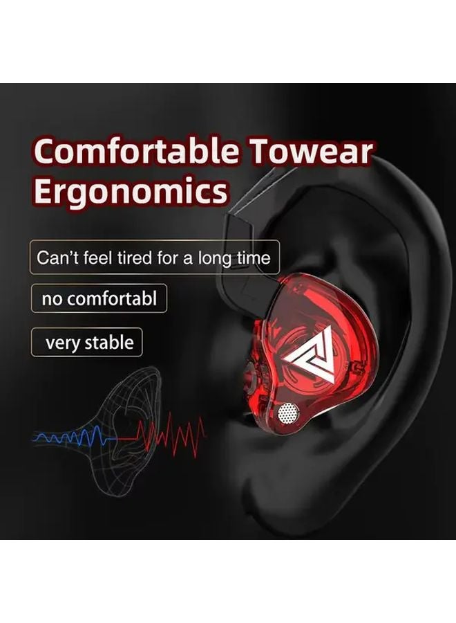 QKZ AK6 6 Dynamic Driver HIFI Stereo In Ear Headphone With Microphone Pruple - Image 4