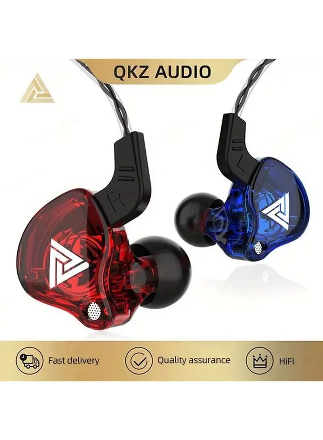 QKZ AK6 6 Dynamic Driver HIFI Stereo In Ear Headphone With Microphone Pruple - Image 2