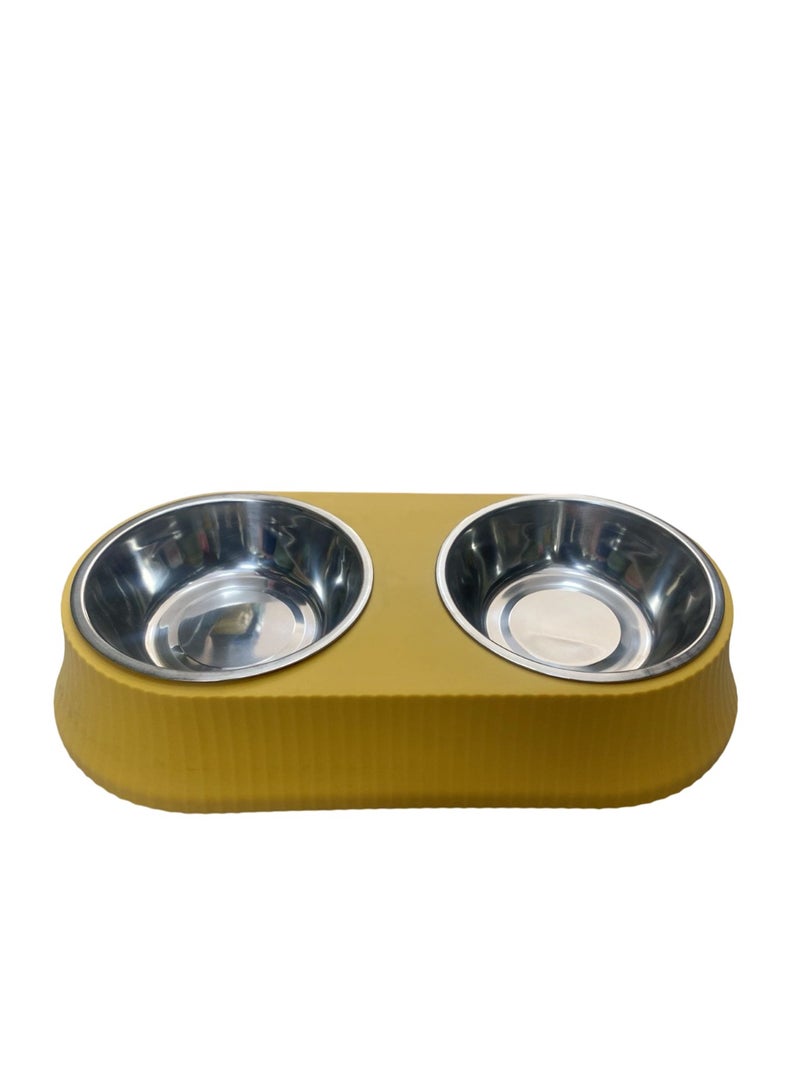 Double Bowl Detachable Stainless Steel Bowl, Pet Feeder for Cats and Small Dogs - Image 3