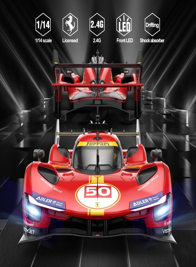 RASTAR سيارات RASTAR RC 1/14 فيراري 499P لي مانز هايبركار سيارة رياضية للتحكم عن بعد سيارات فيراري للدرفت للبالغين سيارة فيراري للأطفال، 2.4G - Image 3