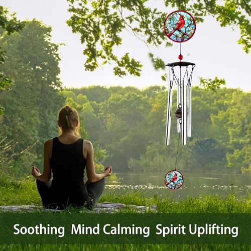 Howarmer Wind Chimes for Outside 24" Cardinal Wind Chimes Outdoor Home Patio Garden Decor Windchimes Outdoors Cardinal Gifts for Women Mom Grandma Sisters - Image 5