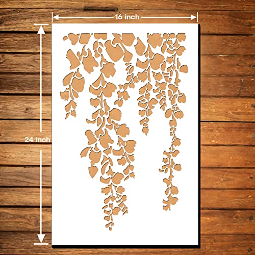 ARandNJ Stencils for Wall Painting Pack of 1 (Size:- 16X24 Inch) Pattern Theme- Cherry Falling Leaf DIY Reusable Design Suitable for Bedroom, Living Room, Studio & Office - Image 2