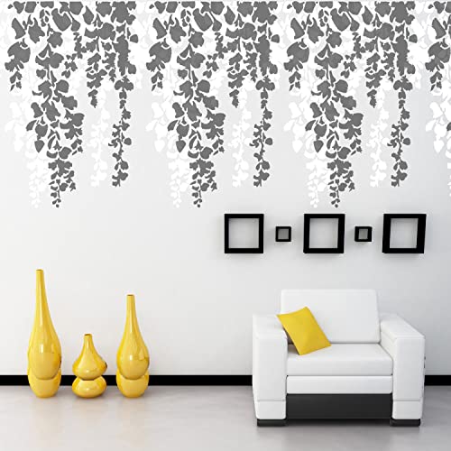 ARandNJ Stencils for Wall Painting Pack of 1 (Size:- 16X24 Inch) Pattern Theme- Cherry Falling Leaf DIY Reusable Design Suitable for Bedroom, Living Room, Studio & Office - Image 3