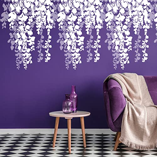 ARandNJ Stencils for Wall Painting Pack of 1 (Size:- 16X24 Inch) Pattern Theme- Cherry Falling Leaf DIY Reusable Design Suitable for Bedroom, Living Room, Studio & Office - Image 4