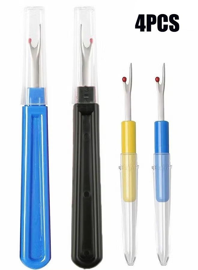 واي جيه مجموعة التماس الكسارة ، التماس الكسارات غرزة Unpicker البلاستيك مقبض الخياطة أدوات الخيط اليدوية الملونة مناسبة للغرزة المتقاطعة ، الخياطة ، العمل اليدوي 4 قطع - Image 1