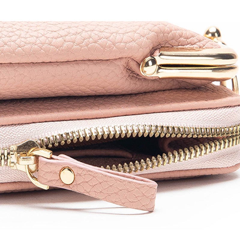 2024 Trendy Embroidered Mini Crossbody Phone Wallet for Women 1 Gray  - Image 4