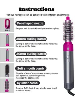 Arabest 5 in 1 Curling Iron,Rotary Hair Dryer/Straightener/Comb/Curling Brush,5 Interchangeable Barrels,3 Adjustable Modes,30S Heating,Smooth Ironing and Styling Tool,Suitable for Home/Business Trips  - Image 4