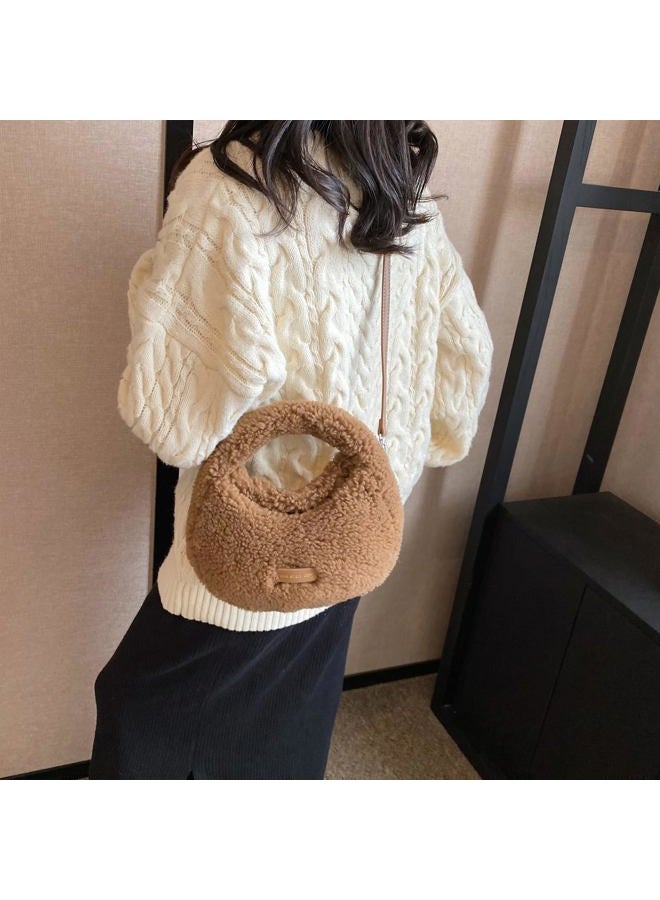 Extolove Fluffy Purse, Furry Purse Faux Fur Bag Cute Lambswool Fuzzy Crossbody Bag for Women (Brown) - Image 3