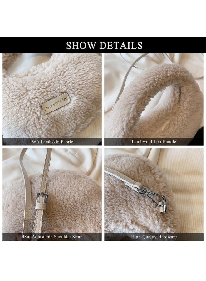 Extolove Fluffy Purse, Furry Purse Faux Fur Bag Cute Lambswool Fuzzy Crossbody Bag for Women (Brown) - Image 5
