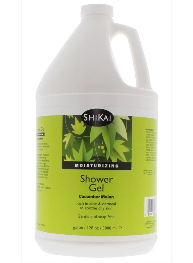 SHIKAI Daily Moisturizing Shower Gel (Cucumber Melon, 1 Gallon) | Gentle Formula | with Aloe Vera & Oatmeal for Soft, Healthy Skin | Dry Skin Relief - Image 1