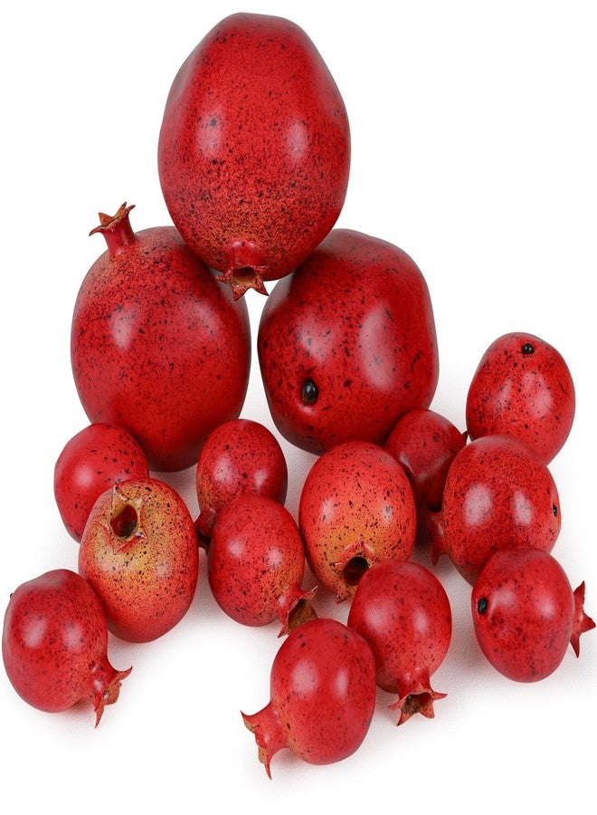 Meiwlong15Pcs Artificial Pomegranates Fake Fruits Foam Plastic Pomegranates Decorations Faux Simulation Pomegranates Decor Home House Kitchen Party Wedding Decoration - Image 1