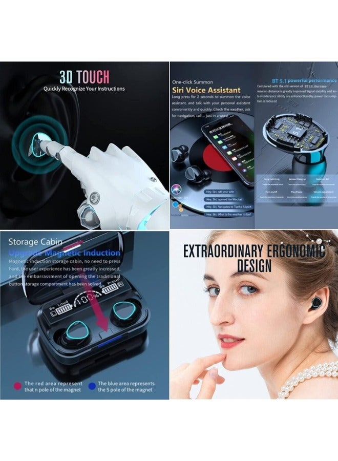 M10 Discover New M10 Earbuds Bluetooth Hi-Fi Stereo, Waterproof, Wireless Charging, LED Display Mice Ideal for Sports & Immersive Sound  - Image 2