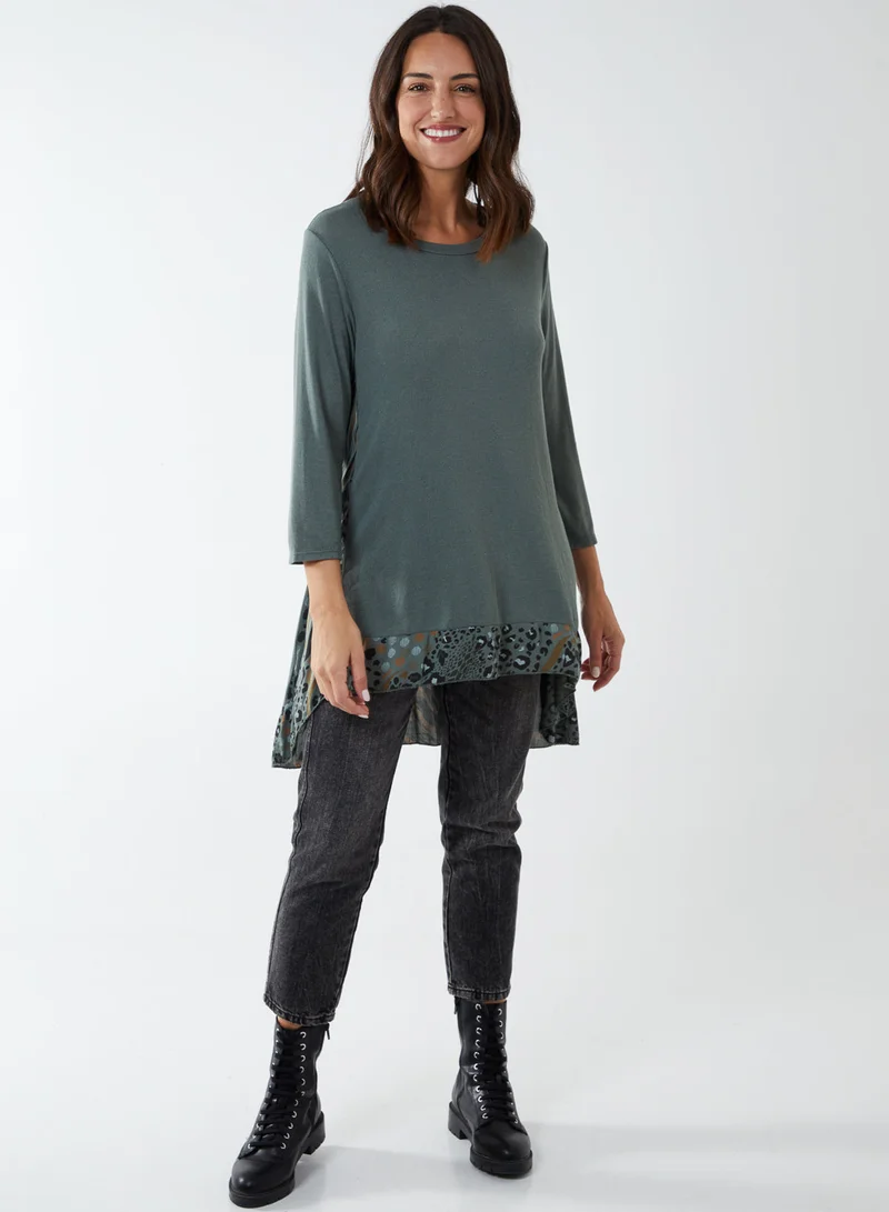 Blue Vanilla CLARA - Animal Print Tunic Top