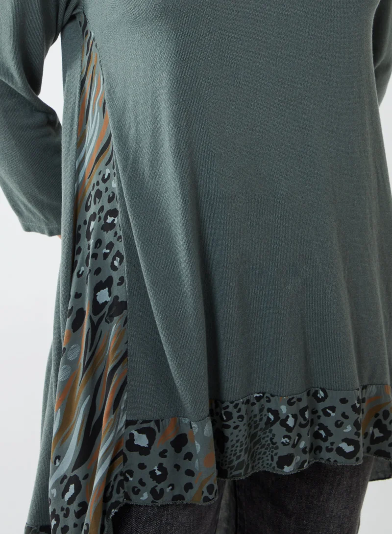 Blue Vanilla CLARA - Animal Print Tunic Top