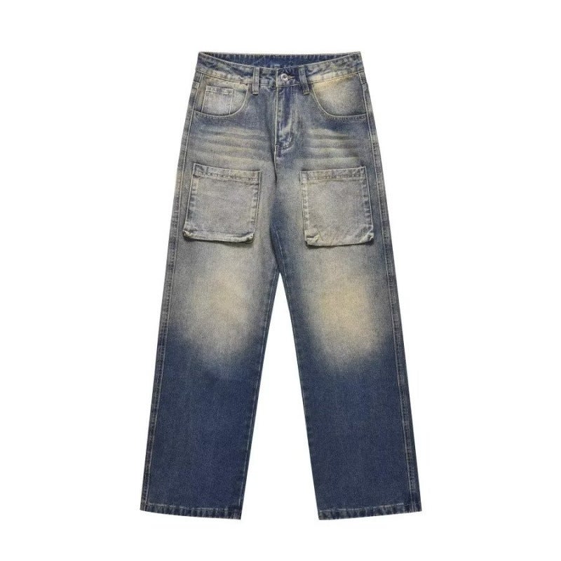 Unisex Classic Denim Jeans Loose Fit Daily Outdoor Wear - Image 1