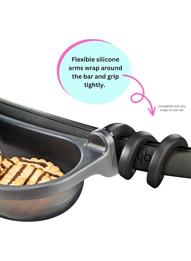 Swanoo Universal Stroller Snack Tray | Compatible with Nuna | Stroller Cup Holder | Silicone Arms Grip Bumper Bar | Stroller Tray Attachment with Cups Holder for Baby Toddler | Stroller Accessories - Image 2