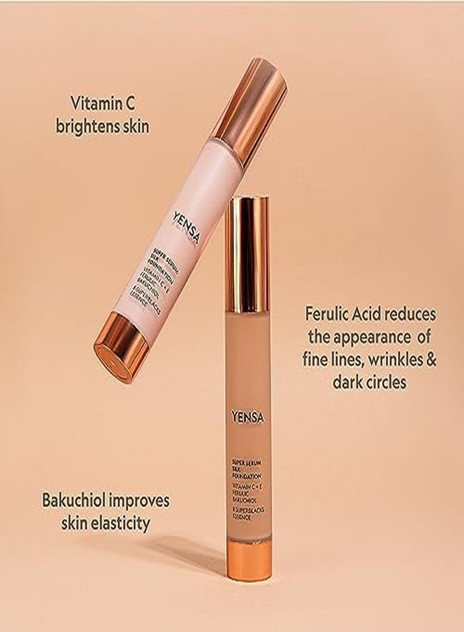 YENSA Super Serum Silk Foundation - Hydrating, Full Coverage Foundation with Vitamin C & Bakuchiol Oil - Blurs Imperfections & Evens Skin Tone - Korean Skin Care Makeup - Fair 3 (1 oz) - Image 5