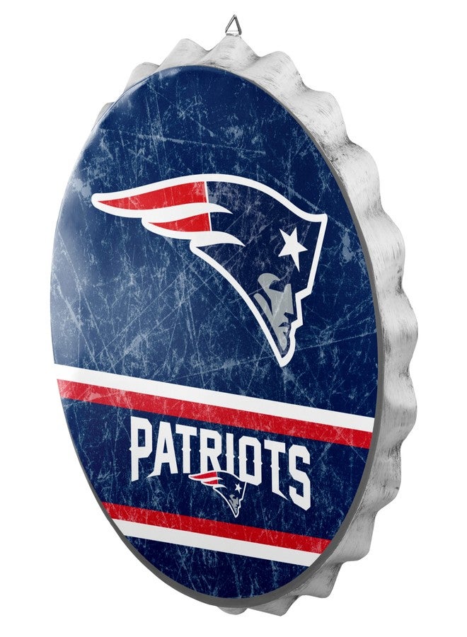 FOCO New England Patriots Metal Distressed Bottlecap Wall Sign – Limited Edition FOCO Patriots Sign – Represent the NFL, AFC and Show Your Team Spirit with Officially Licensed New England Football Fan Gear - Image 1